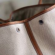 Forubags Hermes Garden Party Canvas Leather Small Bag White/Brown – 30x21x13 cm - 3