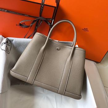 Forubags Hermes Garden Party TPM Togo Leather Dove Grey – 30x21x13 cm