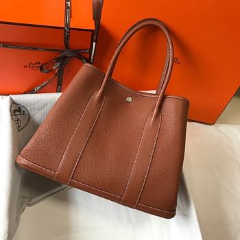 Forubags Hermes Garden Party TPM Togo Leather Golden Brown – 30x21x13 cm