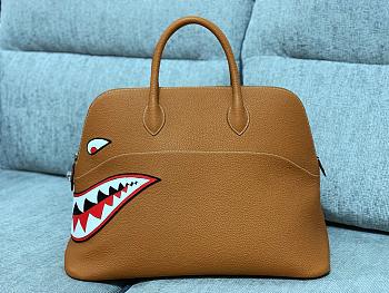 Forubags Hermes Bolide Limited Edition Runway Shark Palladium Hardware Brown – 46x24.5x34 cm