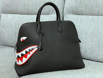 Forubags Hermes Bolide Limited Edition Runway Shark Palladium Hardware Black – 46x24.5x34 cm