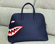 Forubags Hermes Bolide Limited Edition Runway Shark Palladium Hardware Dark Blue – 46x24.5x34 cm - 1