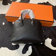 Forubags Hermes Bolide Mini Chevre Goat Skin Gold And Silver Buckle Black  – 18.5x14.5x7.3 cm - 1