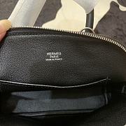 Forubags Hermes Bolide Mini Chevre Goat Skin Gold And Silver Buckle Black  – 18.5x14.5x7.3 cm - 3