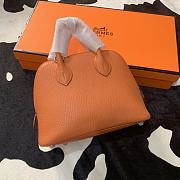 Forubags Hermes Bolide Mini Chevre Goat Skin Gold And Silver Buckle Orange – 18.5x14.5x7.3 cm - 1