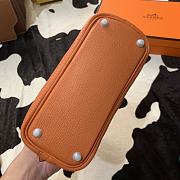 Forubags Hermes Bolide Mini Chevre Goat Skin Gold And Silver Buckle Orange – 18.5x14.5x7.3 cm - 3