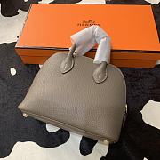Hermes Bolide Mini Chevre Goat Skin Gold And Silver Buckle Grey – 18.5x14.5x7.3 cm - 1