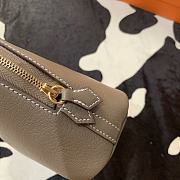 Hermes Bolide Mini Chevre Goat Skin Gold And Silver Buckle Grey – 18.5x14.5x7.3 cm - 4