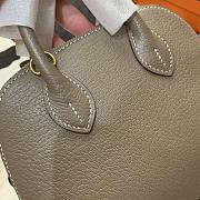 Hermes Bolide Mini Chevre Goat Skin Gold And Silver Buckle Grey – 18.5x14.5x7.3 cm - 6