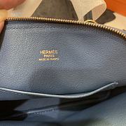 Forubags Hermes Bolide Mini Chevre Goat Skin Gold And Silver Buckle Navy Blue – 18.5x14.5x7.3 cm - 3