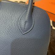 Forubags Hermes Bolide Mini Chevre Goat Skin Gold And Silver Buckle Navy Blue – 18.5x14.5x7.3 cm - 2