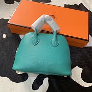 Forubags Hermes Bolide Mini Chevre Goat Skin Gold And Silver Buckle Light Blue – 18.5x14.5x7.3 cm - 1