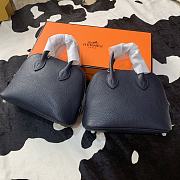 Forubags Hermes Bolide Mini Chevre Goat Skin Gold And Silver Buckle Dark Blue – 18.5x14.5x7.3 cm - 1