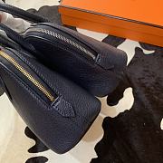 Forubags Hermes Bolide Mini Chevre Goat Skin Gold And Silver Buckle Dark Blue – 18.5x14.5x7.3 cm - 6