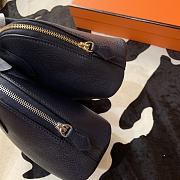 Forubags Hermes Bolide Mini Chevre Goat Skin Gold And Silver Buckle Dark Blue – 18.5x14.5x7.3 cm - 3