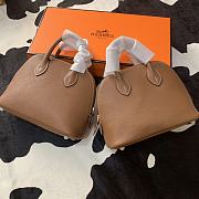 Forubags Hermes Bolide Mini Chevre Goat Skin Gold And Silver Buckle Brown – 18.5x14.5x7.3 cm - 1