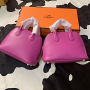 Forubags Hermes Bolide Mini Chevre Goat Skin Gold And Silver Buckle Pink – 18.5x14.5x7.3 cm - 1