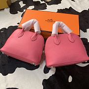 Forubags Hermes Bolide Mini Chevre Goat Skin Gold And Silver Buckle Rose Azalee - 18.5x14.5x7.3 cm - 1