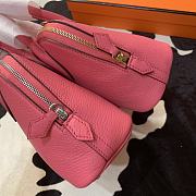 Forubags Hermes Bolide Mini Chevre Goat Skin Gold And Silver Buckle Rose Azalee - 18.5x14.5x7.3 cm - 3