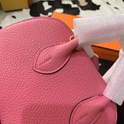 Forubags Hermes Bolide Mini Chevre Goat Skin Gold And Silver Buckle Rose Azalee - 18.5x14.5x7.3 cm - 2