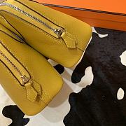 Forubags Hermes Bolide Mini Chevre Goat Skin Gold And Silver Buckle Yellow  – 18.5x14.5x7.3 cm - 2