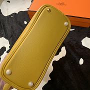 Forubags Hermes Bolide Mini Chevre Goat Skin Gold And Silver Buckle Yellow  – 18.5x14.5x7.3 cm - 4