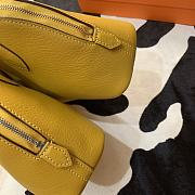 Forubags Hermes Bolide Mini Chevre Goat Skin Gold And Silver Buckle Yellow  – 18.5x14.5x7.3 cm - 5