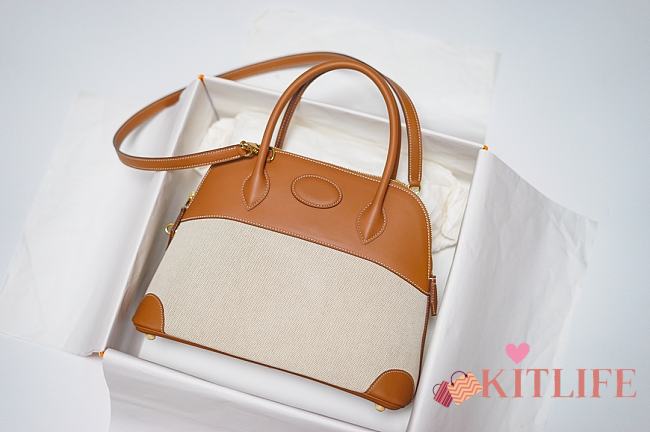 Forubags Hermes Bolide  Canvas Swift Leather Bag- 31cm - 1