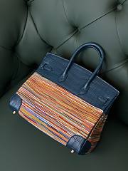 Forubags Hermes Birkin with Vibrattrtt Vibrato Blue 100% Handmade - 25 cm - 6