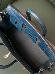 Forubags Hermes Birkin with Vibrattrtt Vibrato Blue 100% Handmade - 25 cm - 3