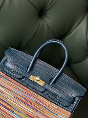 Forubags Hermes Birkin with Vibrattrtt Vibrato Blue 100% Handmade - 25 cm - 2