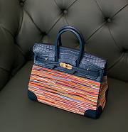 Forubags Hermes Birkin with Vibrattrtt Vibrato Blue 100% Handmade - 25 cm - 1