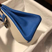 Forubags Hermes Birkin French Goatskin White and Greek Blue Brushed Gold Buckle Hardware - 25 cm - 2