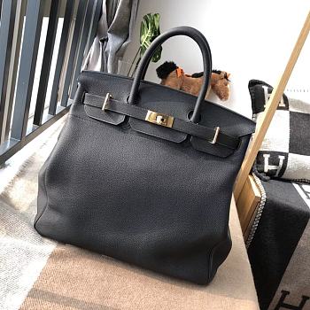Forubags Hermes Birkin HAC 40 Etoupe Togo Leather Handstitched Gold Buckle Black – 40x50x27 cm