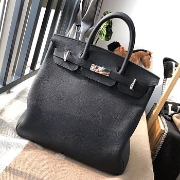 Forubags Hermes Birkin HAC 40 Etoupe Togo Leather Handstitched Silver Buckle Black – 40x50x27 cm