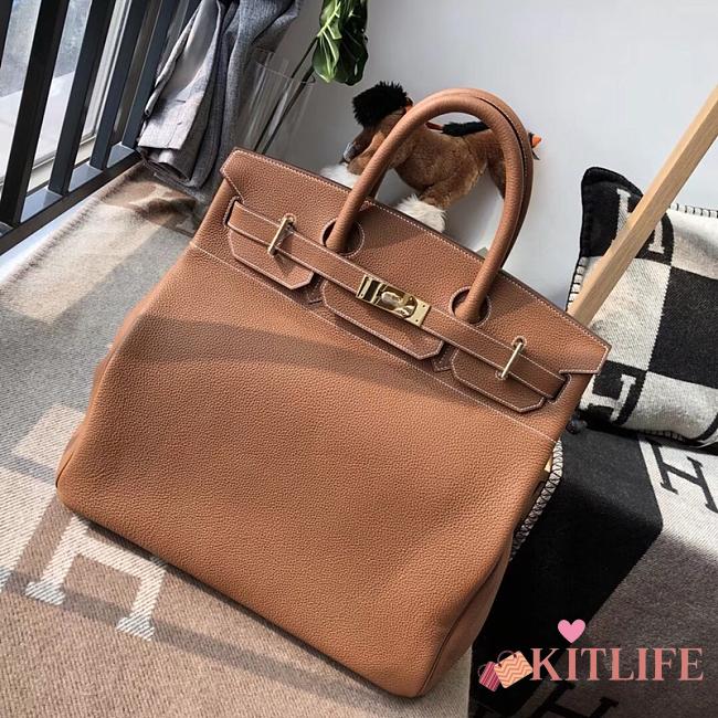 Forubags Hermes Birkin HAC 40 Etoupe Togo Leather Handstitched Gold Buckle Earthy – 40x50x27 cm - 1