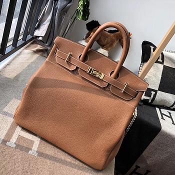 Forubags Hermes Birkin HAC 40 Etoupe Togo Leather Handstitched Gold Buckle Earthy – 40x50x27 cm