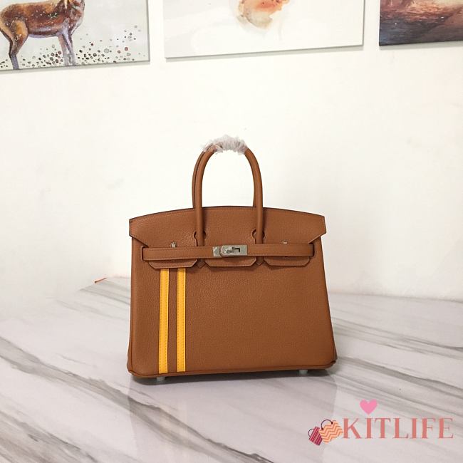 Forubags Hermes Birkin Yellow Lines Limited Edition Natural Yellow – 25cm - 1