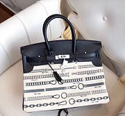 Forubags Hermes Birkin Toile Birkin Chain Canvas And Calfskin –25cx35x18 cm - 1