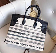 Forubags Hermes Birkin Toile Birkin Chain Canvas And Calfskin –25cx35x18 cm - 3