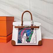 Forubags Hermes Birkin Platinum Togo Painting White – 30 cm - 1