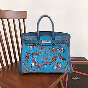 Forubags Hermes Birkin Platinum Togo High Street Graffiti Painting – 35x28x19 cm - 1