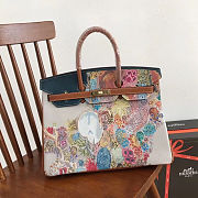 Forubags Hermes Birkin Platinum Togo High Street Graffiti Painting Brown – 35x28x19 cm - 1