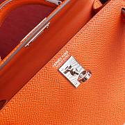 Forubags Hermes Kelly Mini II Epsom Handmade Silver Buckle Orange – 19 cm - 4