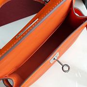 Forubags Hermes Kelly Mini II Epsom Handmade Silver Buckle Orange – 19 cm - 2