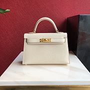 Forubags Hermes Kelly Mini II Epsom Handmade Gold Buckle White – 19 cm - 1