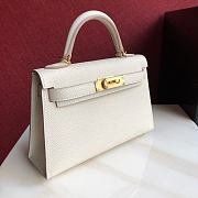 Forubags Hermes Kelly Mini II Epsom Handmade Gold Buckle White – 19 cm - 2