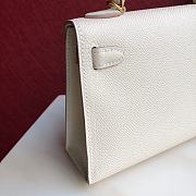 Forubags Hermes Kelly Mini II Epsom Handmade Gold Buckle White – 19 cm - 3