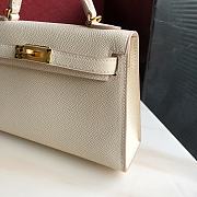 Forubags Hermes Kelly Mini II Epsom Handmade Gold Buckle White – 19 cm - 4