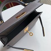 Forubags Hermes Kelly Mini II Epsom Handmade Gold Buckle Grey Etain - 19 cm - 4